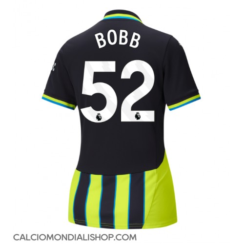 Maglie da calcio Manchester City Oscar Bobb #52 Seconda Maglia Femminile 2024-25 Manica Corta